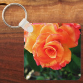 オレンジバラ花 キーホルダー (正面)