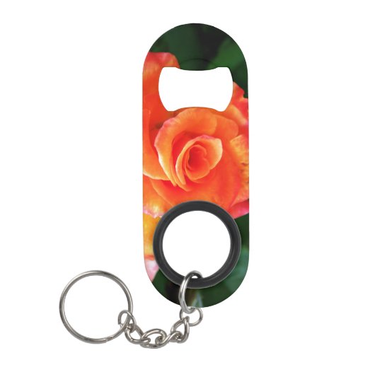 オレンジバラ キーホルダー栓抜き (正面)