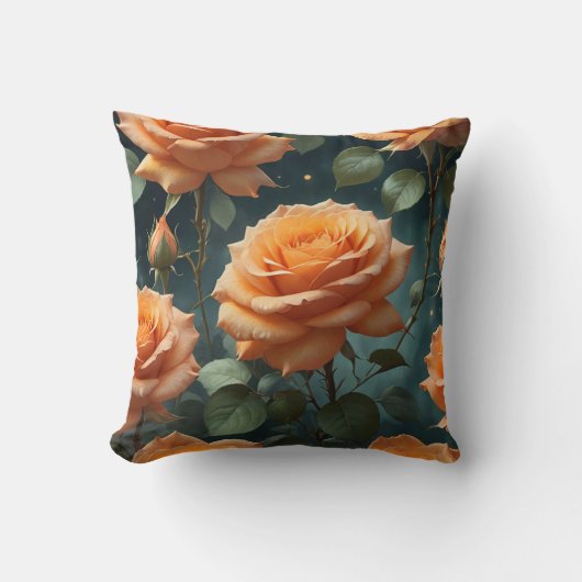 オレンジバラ クッション (正面)