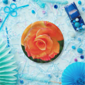 オレンジバラ ペーパープレート (パーティー)