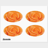 オレンジバラ 楕円形シール (シート)