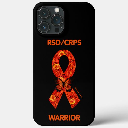オレンジバラ/蝶…RSD/CRPS Case-Mate iPhoneケース (裏面)