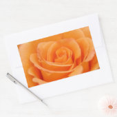オレンジバラ 長方形シール (封筒)