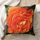 オレンジバラIかわいらしフローラ クッション (ブランケット)