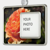 オレンジバラIIビューティフルフローラ シルバープレートフレームオーナメント (左)