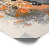 オレンジバルーンデジタル付き明るいペンギン絵を描 ポスター (角)