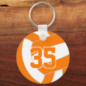 オレンジバレーボールチームのカラーカスタムジャージー番号 キーホルダー (正面)
