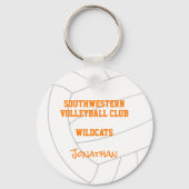 オレンジバレーボールチームのカラーカスタムジャージー番号 キーホルダー (裏面)