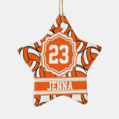 オレンジバレーボール |カスタマイズ セラミックオーナメント (右)