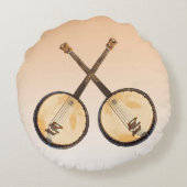 オレンジバンジョミュージック楽器ラウンドピロー ラウンドクッション (裏面)