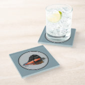 オレンジバンパーを持つポルトガル水犬 ガラスコースター (アングル)