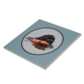 オレンジバンパーを持つポルトガル水犬 タイル (側面)