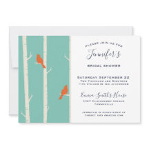 オレンジバーズオン樺の木ツリーブライダルシャワー