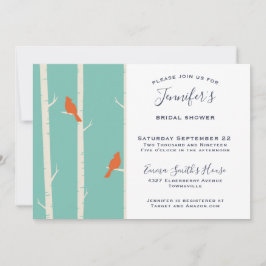 オレンジバーズオン樺の木ツリーブライダルシャワー 招待状