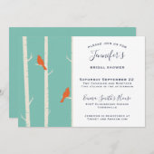 オレンジバーズオン樺の木ツリーブライダルシャワー 招待状 (正面/裏面)