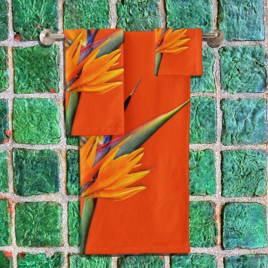 オレンジバードオブパラダイスタオルセット バスタオルセット