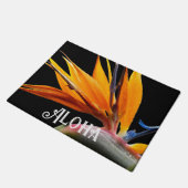 オレンジバードオブパラダイスプラント開花アロハ ドアマット (アングル)