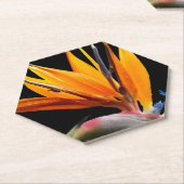 オレンジバードオブパラダイスプラント開花フローラ ペーパーコースター (アングル)