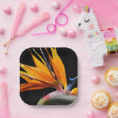 オレンジバードオブパラダイスプラント開花フローラ ペーパープレート (パーティー)