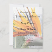 オレンジバードオブパラダイス結婚フローラ 招待状 (正面)