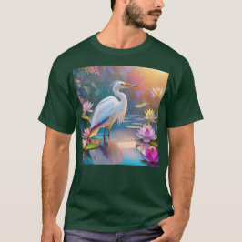 オレンジバードホワイトヘロンファンタジーバード Tシャツ