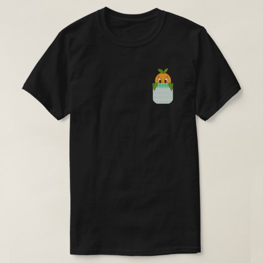 オレンジバードポケットプリント.png tシャツ (デザイン正面)