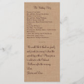 オレンジバーラップモノグラムの結婚式 プログラム (裏面)