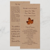 オレンジバーラップモノグラムの結婚式 プログラム (正面/裏面)