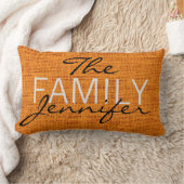 オレンジバーラップリ素朴ネンモノグラム ランバークッション (ブランケット)