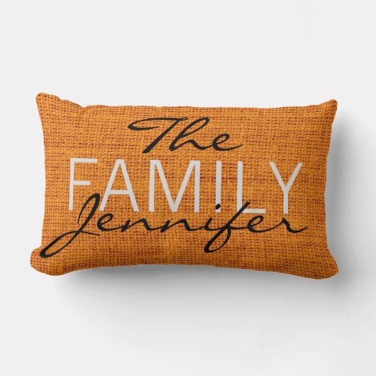 オレンジバーラップリ素朴ネンモノグラム ランバークッション (正面)