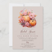 オレンジバ素朴ルガンディパンプキンス秋ブライダルシャワー 招待状 (正面)
