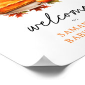 オレンジパイカボチャ秋ベビーシャワーウェルカムサイン ポスター (角)