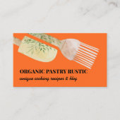 オレンジパステルイラストレーションペストリーベーカリー 名刺 (正面)