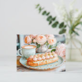 オレンジパステルローズブーケとエクレア シーズンポストカード (スタンド正面)