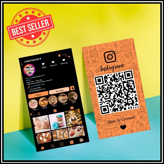 オレンジパストリーチェフ Instagram ケータリング QR  名刺