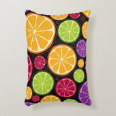 オレンジパターンおよび背景 アクセントクッション (正面(垂直))