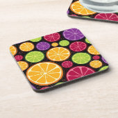 オレンジパターンおよび背景 コースター (左側)