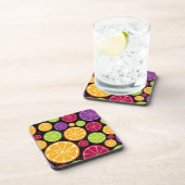 オレンジパターンおよび背景 コースター (右側)