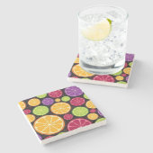 オレンジパターンおよび背景 ストーンコースター (横)