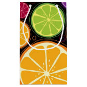 オレンジパターンおよび背景 スモールペーパーバッグ (裏面)