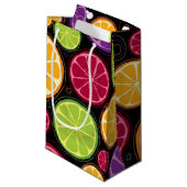 オレンジパターンおよび背景 スモールペーパーバッグ (正面アングル)