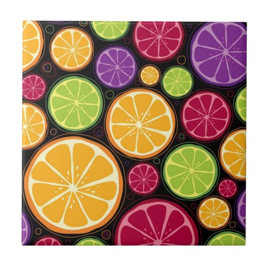 オレンジパターンおよび背景 タイル (正面)