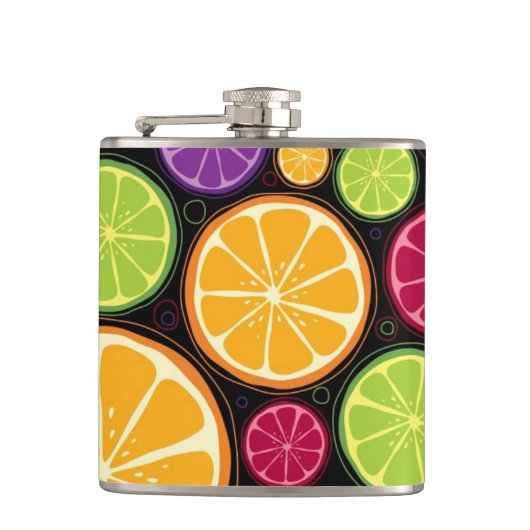 オレンジパターンおよび背景 フラスク (正面)