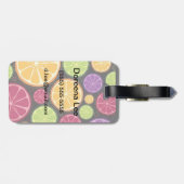 オレンジパターンおよび背景 ラゲッジタグ (裏面横)