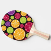 オレンジパターンおよび背景 卓球ラケット (横)