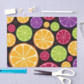 オレンジパターンおよび背景 薄葉紙 (クラフト)