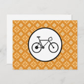 オレンジパターンの固定ギア自転車 ポストカード (正面/裏面)