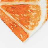 オレンジパターンフルーツ、ダイエットフードウォーターの色のイラストレーター フリースブランケット (角)