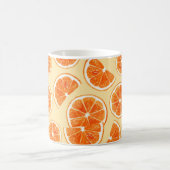 オレンジパターンフルーツ、ダイエット食品水カラーイラスター コーヒーマグカップ (中央)