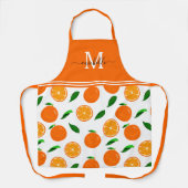 オレンジパターンモノグラム エプロン (正面)